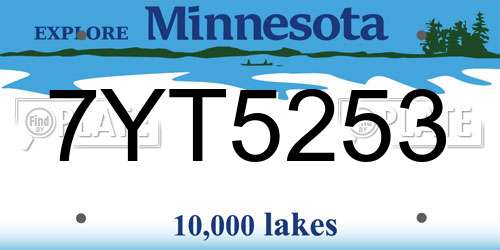7YT5253 Minnesota License Plate