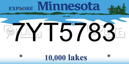 7YT5783 Minnesota License Plate