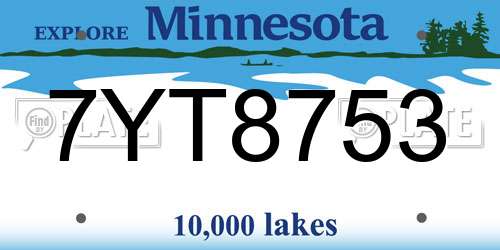 7YT8753 Minnesota License Plate