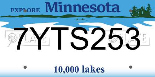 7YTS253 Minnesota License Plate