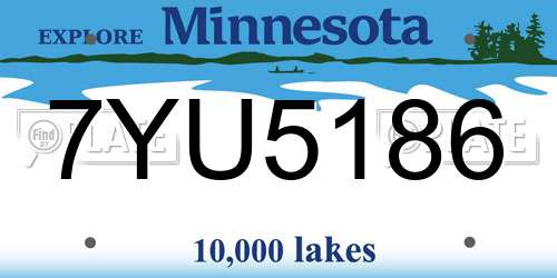 7YU5186 Minnesota License Plate