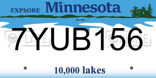 7YUB156 Minnesota License Plate