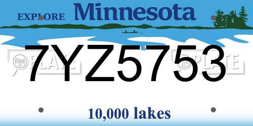 7YZ5753 Minnesota License Plate