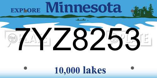 7YZ8253 Minnesota License Plate