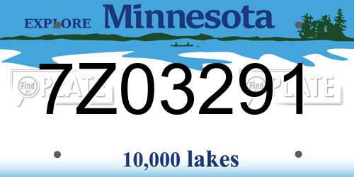 7Z03291 Minnesota License Plate