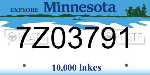 7Z03791 Minnesota License Plate