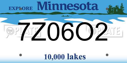 7Z06O2 Minnesota License Plate