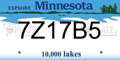 7Z17B5 Minnesota License Plate