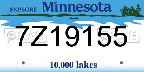 7Z19155 Minnesota License Plate