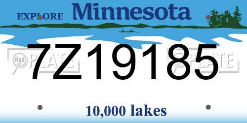 7Z19185 Minnesota License Plate