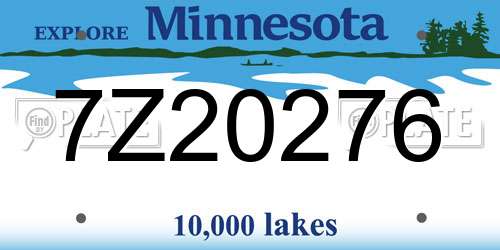 7Z20276 Minnesota License Plate