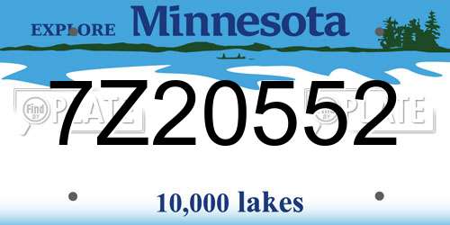 7Z20552 Minnesota License Plate
