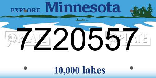 7Z20557 Minnesota License Plate