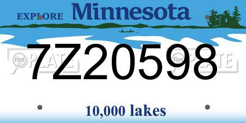 7Z20598 Minnesota License Plate