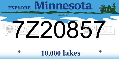 7Z20857 Minnesota License Plate