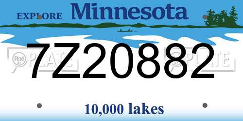 7Z20882 Minnesota License Plate
