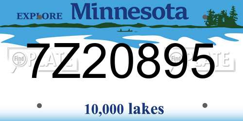 7Z20895 Minnesota License Plate