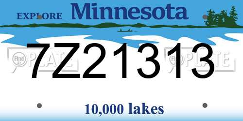 7Z21313 Minnesota License Plate