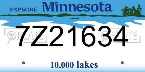 7Z21634 Minnesota License Plate