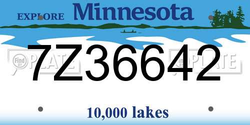 7Z36642 Minnesota License Plate