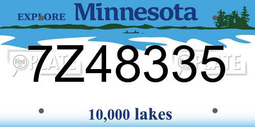 7Z48335 Minnesota License Plate