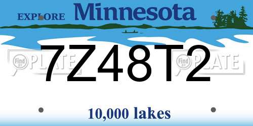 7Z48T2 Minnesota License Plate
