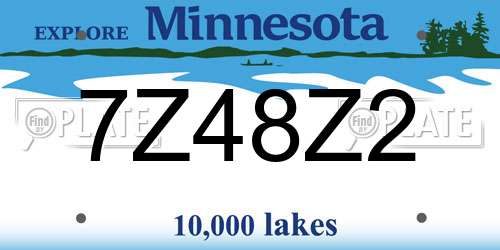 7Z48Z2 Minnesota License Plate