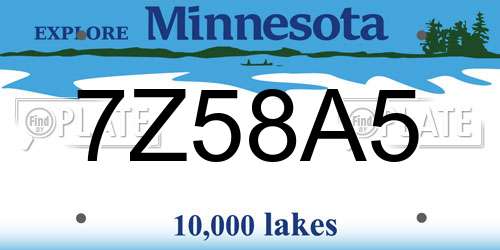 7Z58A5 Minnesota License Plate