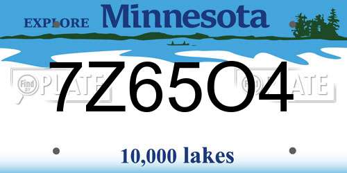 7Z65O4 Minnesota License Plate