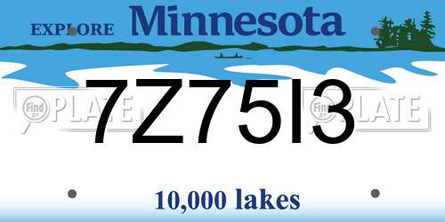 7Z75I3 Minnesota License Plate