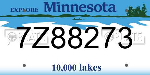 7Z88273 Minnesota License Plate