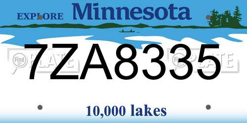 7ZA8335 Minnesota License Plate