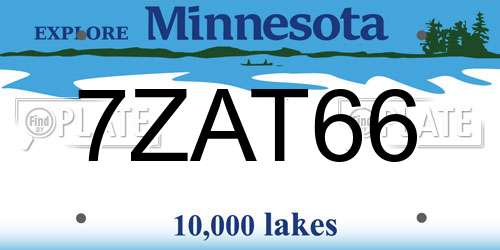 7ZAT66 Minnesota License Plate