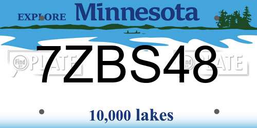 7ZBS48 Minnesota License Plate