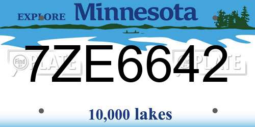 7ZE6642 Minnesota License Plate