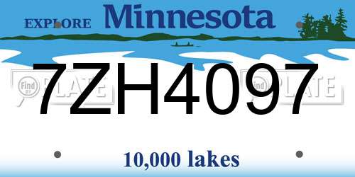 7ZH4097 Minnesota License Plate