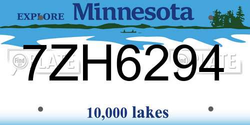 7ZH6294 Minnesota License Plate