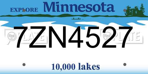 7ZN4527 Minnesota License Plate