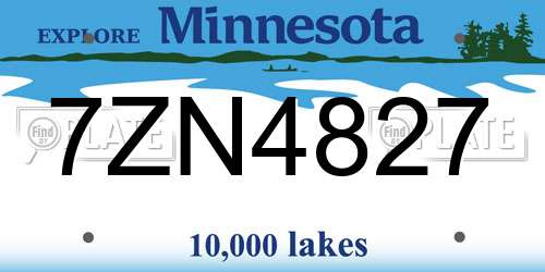 7ZN4827 Minnesota License Plate