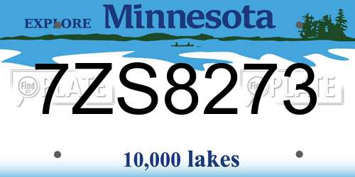 7ZS8273 Minnesota License Plate