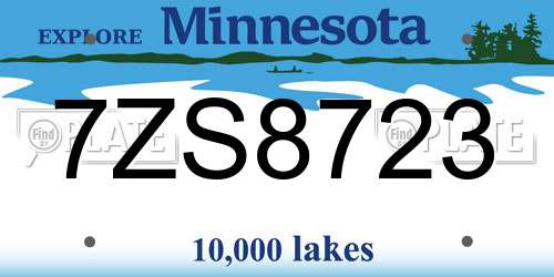 7ZS8723 Minnesota License Plate