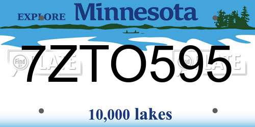 7ZTO595 Minnesota License Plate