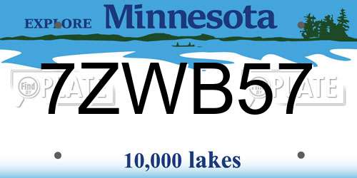 7ZWB57 Minnesota License Plate