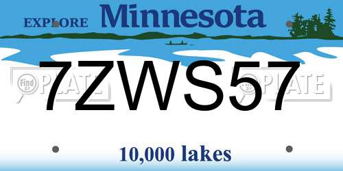 7ZWS57 Minnesota License Plate