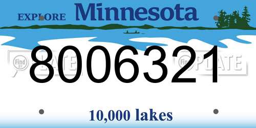 8006321 Minnesota License Plate