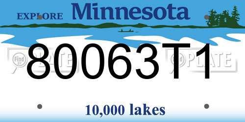 80063T1 Minnesota License Plate