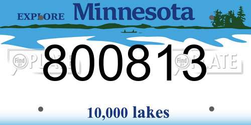 800813 Minnesota License Plate