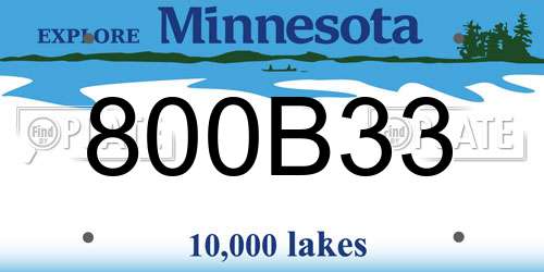 800B33 Minnesota License Plate