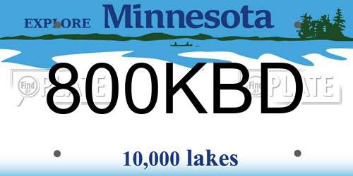800KBD Minnesota License Plate