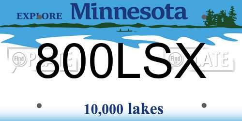800LSX Minnesota License Plate